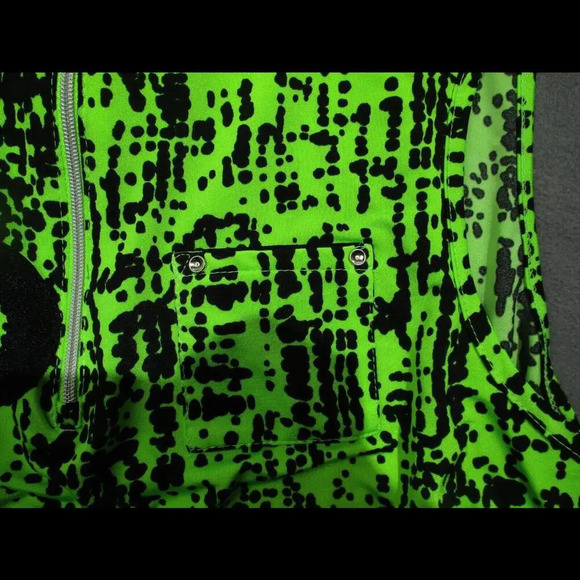 Jamie Sadock Polo Womens Small Green Black Satin Abstract Print Golf Tennis - Picture 3 of 6